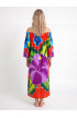 Hand Painted Rayon Off Shoulder Dress